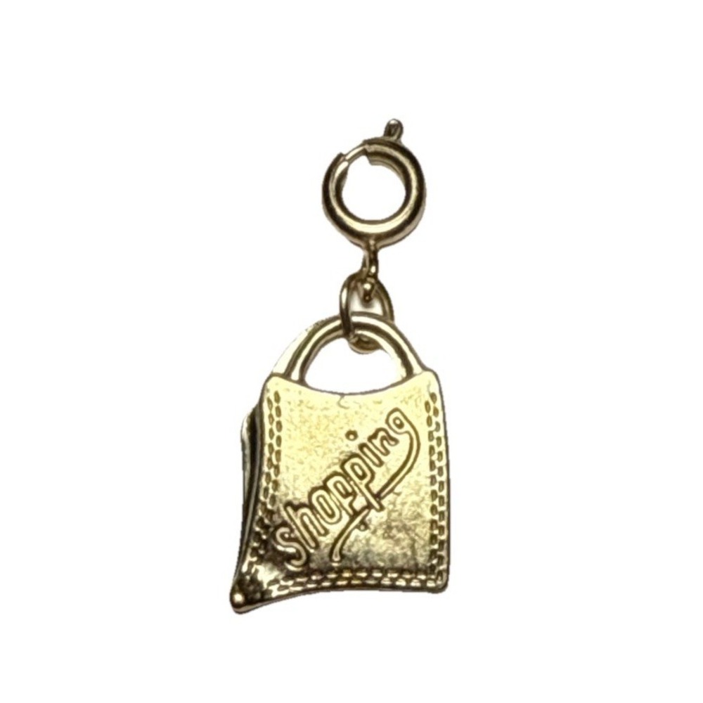 Diamonds Intl Shopping Bag Charm Gold‎ Tone Spring Ring J-10C